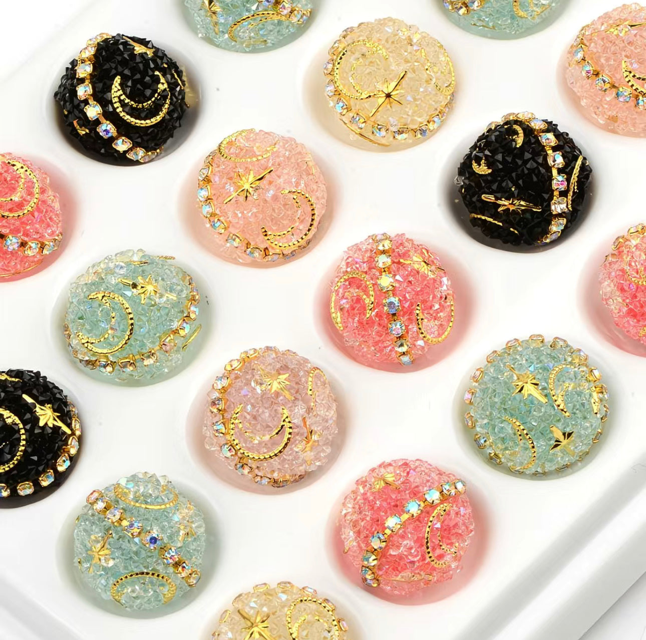 5 PCS Star and moon-shaped sugar beads DIY mobile phone chain ,string beads pen accessory