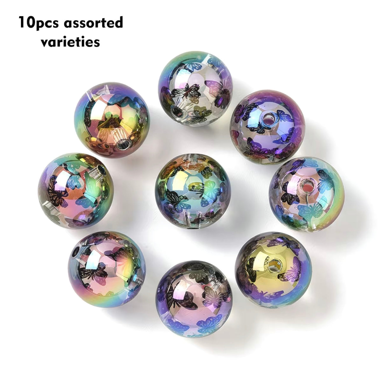 16 mm fancy beads，20 PCS in a set . Unique color combinations. Perfect for making pens keychains and Jerry fancy beads bead craft